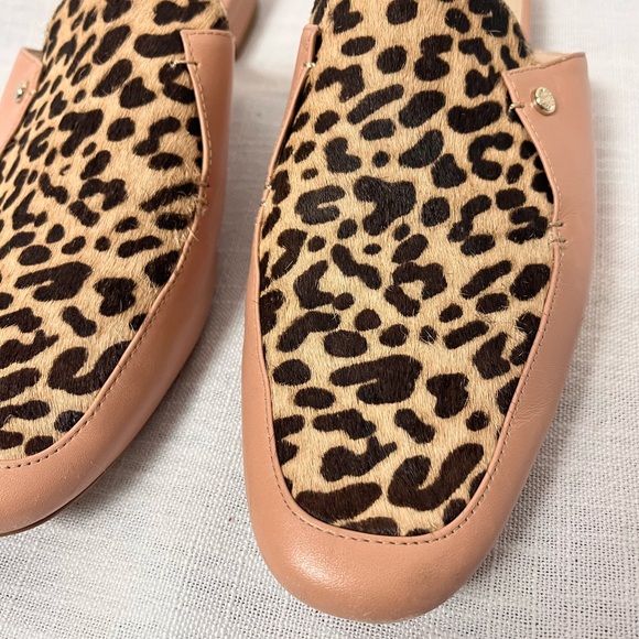 Cole Haan Leather Authentic Fur Leopard Print Mules Flats - Women’s 7.5 - Picture 3 of 10